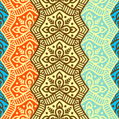 Ethnic floral seamless pattern