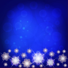 Fototapeta na wymiar Christmas background in blue and white colours. Illustration.