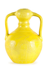 Vintage oriental vase on white background
