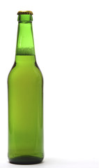 green bottle light beer on white background