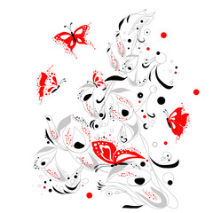 pitcher palnts and butterflies