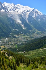 Fototapeta premium View of Mont Blanc from Le Brevent viewpoint in Chamonix, France.