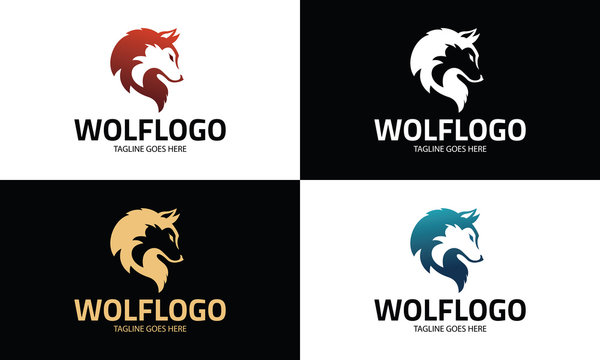 Wolf logo design template ,Vector illustration
