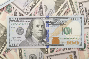 Obraz na płótnie Canvas American dollars background.