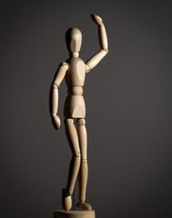 The wooden figure of a man