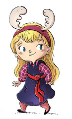 niña con vestido navideño