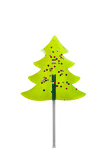 Christmas themed lollipop on white