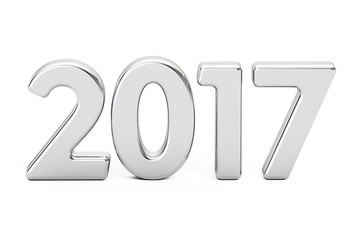 2017 concept, silver inscription. 3D rendering