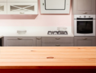 Kitchen interior wooden table