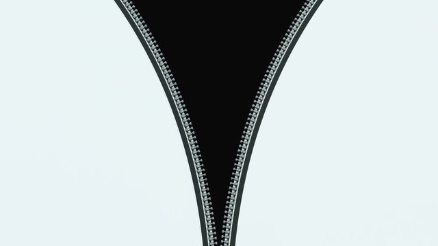 Zipper on white material and only zipper with mask closes and opens.