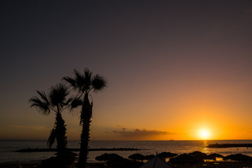 Obraz premium Beautiful sunset on Tenerife, Canary Islands, Spain