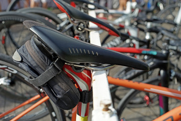 Fototapeta na wymiar bicycle saddles with seat pack