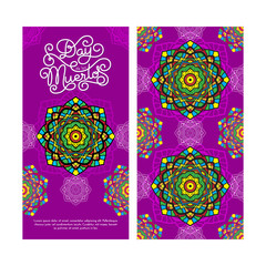 Day de los Muertos hand lettering card on pink decoration background