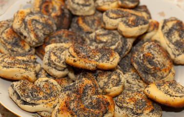 cooking delicious cakes at home. Floury products with filling.