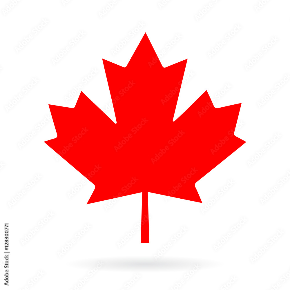 Wall mural maple leaf vector icon - Wall murals