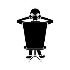 silhouette man sitting on back chair relaxing vector illustration eps 10
