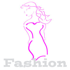 Silhouette of women on white background