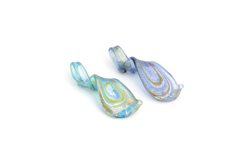 Murano glass pendant on white background - isolated, closeup