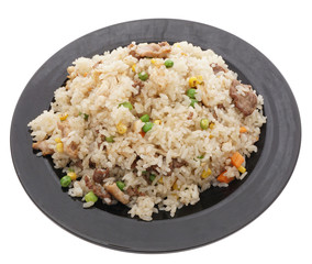 Rice with chicken pork and veal with vegetables