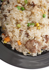 Rice with chicken pork and veal with vegetables