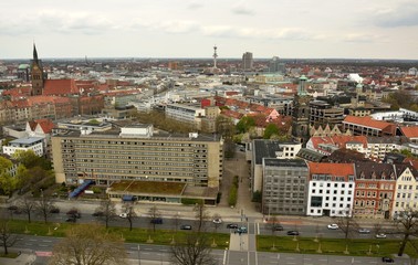 Fototapeta na wymiar View over Hanover, Germany, in spring.