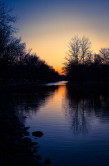 Obraz premium Sunset on the Charles River