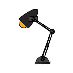 cartoon office desk lamp yellow light icon vector illustration eps 10