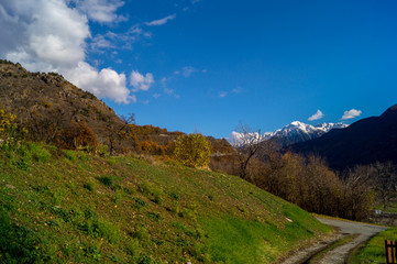 Fototapeta premium mountain landscape with snow and cloud