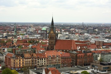 Fototapeta na wymiar View over Hanover, Germany, in spring.