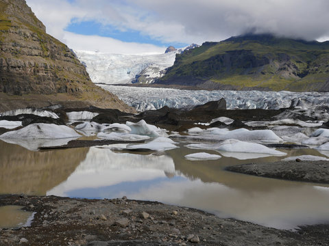 Svinafellsjökull Gletscher im Skaftafell Nationalpark,  Island