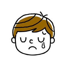 男の子、顔、表情：悲しい、涙
