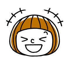 女の子、顔、表情：笑う
