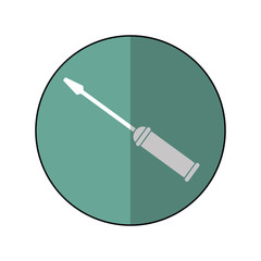 screwdriver tool mechanic support-green circle shadow vector illustration eps 10
