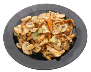 Chicken with mushrooms and vegetables