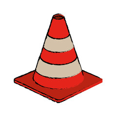 traffic cone warning sign design drawing vector illustration eps 10
