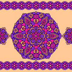 Seamless background with abstract ethnic pattern.