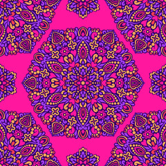 Seamless background with abstract ethnic pattern.