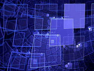 Abstract curled grid - digitally generated image