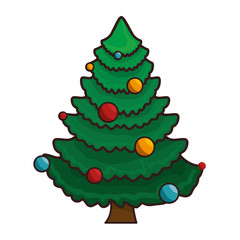 happy merry christmas tree card vector illustration design