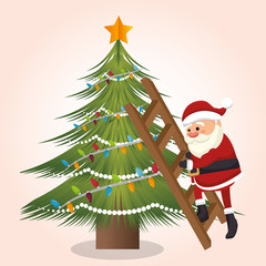 happy merry christmas santa claus character vector illustration design