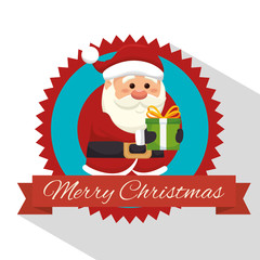 happy merry christmas santa claus character vector illustration design