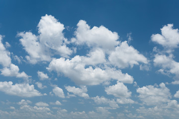 Beautiful blue sky and clear with white cumulus