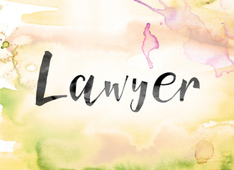 Lawyer Colorful Watercolor and Ink Word Art - obrazy, fototapety, plakaty