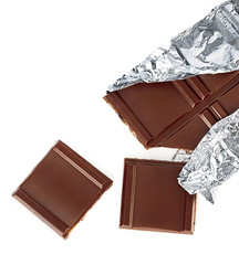 Chocolate bar on white background
