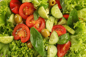 Tasty vegetable salad, closeup
