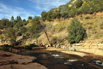 Swimming area in Slide rock park in USA