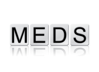 Meds Isolated Tiled Letters Concept and Theme