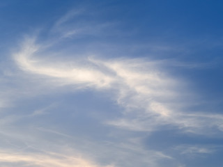 Blue sky and clouds in morning light , used as background 