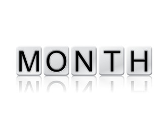 Month Isolated Tiled Letters Concept and Theme
