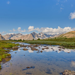 Scenic summer in the  mountains